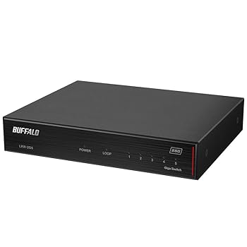 【中古】バッファロー BUFFALO 2.5GbE対応 金属筐体 AC電源 5ポート ブラック スイッチングハブ LXW-2G5
