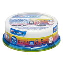 【中古】三菱ケミカルメディア Verbatim 1回記録用 DVD-R DL DHR85HP25V1 片面2層/2-8倍速/25枚パック ホワイト