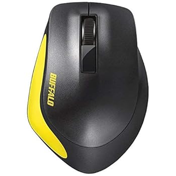 【中古】バッファロー 無線BlueLED 3ボタンプレミアムフィットマウス イエロー
