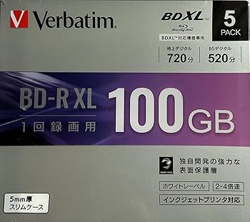 【中古】バーベイタム 4倍速対応BD-R XL 5枚パック 100GB ホワイトプリンタブル VBR520YP5D1 【中古】バーベイタム 4倍速対応BD-R XL 5枚パック 100GB ホワイトプリンタブル VBR520YP5D1