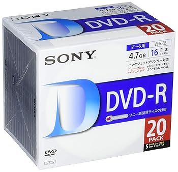 【中古】ソニー データ用DVD-R 16倍速 5mmケース 20枚パック 20DMR47LLPS