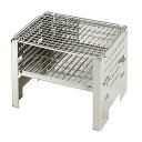 【中古】BUNDOKバンドック焚き火 グリル BD-404 キャンプ コンロ ステンレス 約260x290x180mm