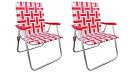 【中古】Outdoor Spectator アウトドアスペクテーター アルミ製 ウェビング折りたたみ式芝生/キャンプチェア 2個パック