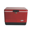 【中古】コールマンColeman 54QT スチールベルトクーラーレッド/ブラック 3000006615