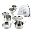 【中古】キャンプ クッカーセット キャンプ調理器具チタン調理セットキャンプポットカップのためのキャンプポットカップのためのカップはピクニック アウ