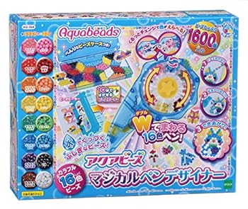 【中古】アクアビーズ オールインワンセット マジカルペンデザイナー AQ-S64 STマーク認証 6歳以上 おもちゃ 水 水でくっつく メイキングトイ Aquabead
