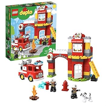 【中古】レゴLEGO デュプロ 光る! 鳴る! 消防車と消防署 10903