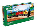 【中古】BRIO ブリオ WORLD サファリトレイン 3両編成 対象年齢 3歳 電車のおもちゃ 木のレール 機関車 33722