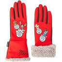 【中古】MU SPORTSエム ユースポーツ ゴルフグローブ 2018AW フリース両手グローブ レディース 703W6812 レッド M