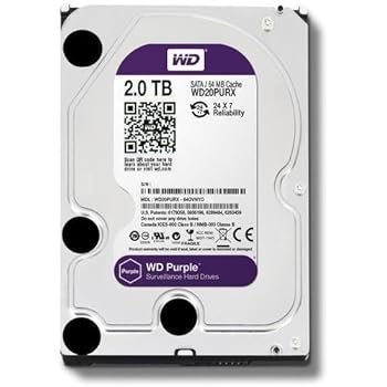 【中古】WD Purple 2TB Surveillance Hard Disk Drive - 5400 RPM Class SATA 6 Gbs 64MB Cache 3.5 Inch - WD20PURX 並行輸入品