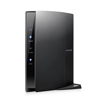 【中古】エレコム WiFi ルーター 11ac 1733+800Mbps トレンドマイクロセキュリティ搭載 推奨環境:3階建4LDK WRC-2533GHBK2TA