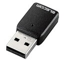 【中古】エレコム Wi-Fi 無線LAN 子機 11acngba 867Mbps 5GHz2.4GHz対応 USB3.0 MU-MIMO windowsmac対応 ブラック WDC-867DU3S