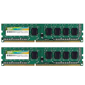 【中古】SP Silicon Powerシリコンパワー デスクトップPC用メモリ 240Pin DIMM DDR3-1333 PC3-10600 4GB×2枚 SP008GBLTU133N22(2)