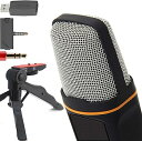 【中古】プロフェッショナルカージオイドコンデンサーマイク 三脚スタンドを含む PC、ラップトップ、iPhone、iPad、Androidフォン、タブレット、xBox、Yo