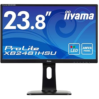 【中古】iiyama モニター ディスプレイ XB2481HSU-B1 23.8インチフルHDAMVAHDMI,D-sub,DVI-D昇降ピボット3