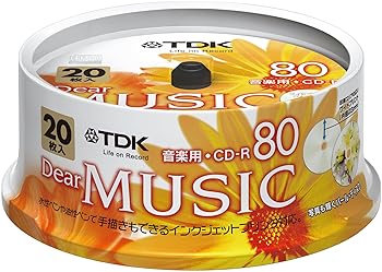 【中古】TDK 音楽用CD-R 80分 インクジェットプリンタ対応パールカラー・ワイド印刷仕様 20枚スピンドル CD-RDE80PPX20PN