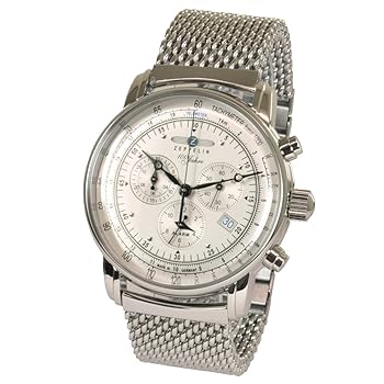 【中古】ツェッペリン ZEPPELIN 腕時計 7680M-1 100周年記念 クォーツ 42mm メタルベルト 並行輸入品