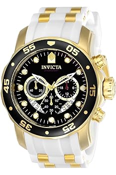 【中古】Invicta メンズ プロダイバー クオーツ ステンレススチール&シリコン製 カジュアルウォッチ カラー:ホワイトモデル:20289