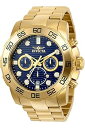 【中古】Invicta 22228 メンズ プロ ダイバー クオーツ クロノグラフ ブルーのダイヤル イエローゴールド スチール ブレスレットウォッチ