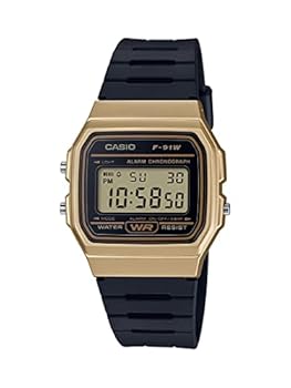 【中古】CASIO メンズ クラシック クォーツ メタル&樹脂製カジュアル腕時計 ブラック モデル: F-91WM-9ACF。