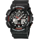 【中古】カシオ CASIO G-SHOCK Gショック ジーショック 腕時計 メンズ GA-100-1A4DR ブラック×レッド 時計 逆輸入品 並行輸入品