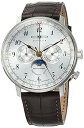 【中古】ツェッペリン 腕時計 Hindenburg ヒンデンブルク シルバー 文字盤 ステンレススチール クォーツ Quartz MOONPHASE ムーンフェイズ 39.5MM ドイツ