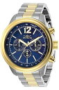 【中古】Invicta Men's Aviator Steel Bracelet & Case Quartz Blue Dial Analog Watch 28897