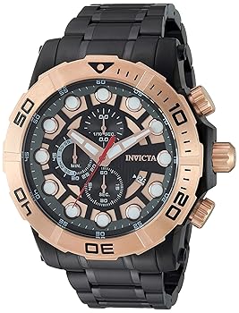 【中古】Invicta Men's Sea Hunter Black Steel Bracelet & Case Quartz Analog Watch 28267