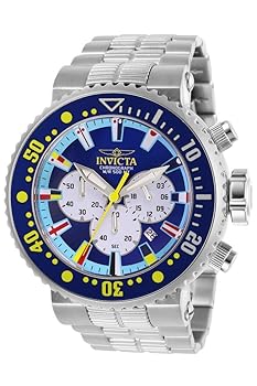 【中古】Invicta Men's 27660 Pro Diver Quartz 3 Hand Blue, White, Red, Yellow, Ocean Blue Dial Watch