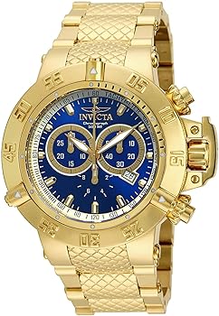 šۥӥInvicta ӻ 14501 Subaqua Chronograph 18K Gold Plated Steel B...