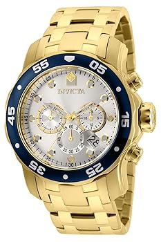 šۥӥInvicta ӻ 80067 Pro Diver Chronograph 18K Gold Plated Steel...