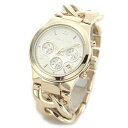 【中古】マイケルコース MICHAEL KORS 腕時計 シャンパン&ゴールドカラーのチェーンブレスウオッチ MK3131 レディース 並行輸入品