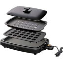 【中古】アイリスオーヤマ ホットプレート 煙が出にくい 大型 焼肉プレート 平面プレート たこ焼きプレート 3枚 減煙 蓋 ブラック APA-137-B