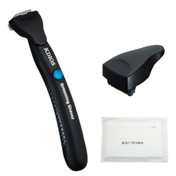 【中古】ケディオスKDIOS グルーミングシェーバー + 専用替え刃セット + 圧縮ボディスポンジ セット