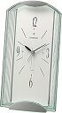 【中古】リズムRHYTHM クオーツ 置き時計 アナログ エピソル556 電子音 アラーム 緑 透明色 RHYTHM 4SE556SR03