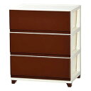 【中古】JEJ デコニー チェスト 3段 幅54 ワイド ブラウン DWC-3BR