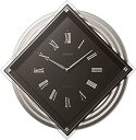 【中古】リズムRHYTHM 掛け時計 電波 アナログ ビュレッタ 背面丸型 振り子 クリスタル 飾り 茶 RHYTHM 4MX405SR06