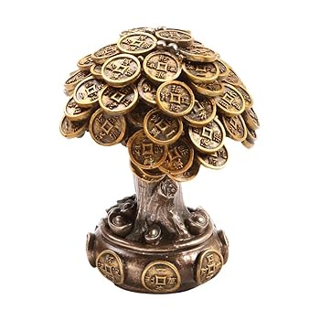 šBronze - Feng Shui Bronze Golden Money Coin Prosperity Tree Home D...