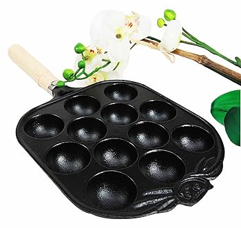 【中古】Personal Size Traditional Cast Iron Japanese Takoyaki And Dessert Cake Cooking Pan by Gifts & Decors 【中古】Personal Size Traditional Cast Iron Japanese Takoyaki And Dessert Cake Cooking Pan by Gifts & Decors