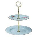 【中古】Royal Albert 8705025866 Vintage Formal 2-Tier Cake Stand, Polka Blue by Roya...