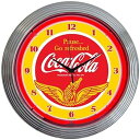 【中古】コカコーラCoca-colaWINGS ネオンクロック レトロ 壁掛時計 並行輸入品