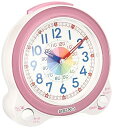 【中古】セイコー クロック 目覚まし時計 置き時計 知育 アナログ ピンク KR887P SEIKO