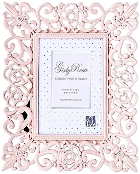 【中古】ユーパワー Girly Rosa ガーリーロザ スクエアーフォトフレーム サービスサイズ ライトピンク GR-02503