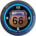 【中古】ROUTE66 ルート66 レトロ ネオンクロック壁掛時計 並行輸入