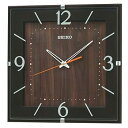 【中古】セイコークロックSeiko Clock 掛け時計 ナチュラル 電波 アナログ 四角型 濃茶 KX398B