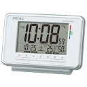 【中古】セイコークロックSeiko Clock セイコー クロック 目覚まし時計 電波 デジタル ウィークリー アラーム カレンダー 快適度 温度 湿度 表示 白 SQ77