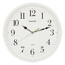 【中古】CASIOカシオ 掛け時計 ホワイト 直径33.1cm アナログ 連続秒針 IQ-88-7JF