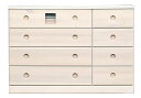 【中古】大川家具 nakakei ローチェスト サクラ 120cm幅 ホワイト 182099