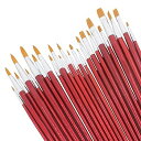 【中古】ナイロンペイントブラシセット、DaKuan,高級アクリルブラシペン24個、平筆と丸筆、画家、子供、教室用ペイントブラシセット