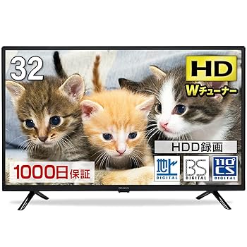 【中古】テレビ 32型 液晶テレビ ダブルチューナー 32インチ 裏録画 ゲームモード搭載 メーカー1,000日 TV 32V 地上・BS・110度CSデジタル 外付けHDD録画